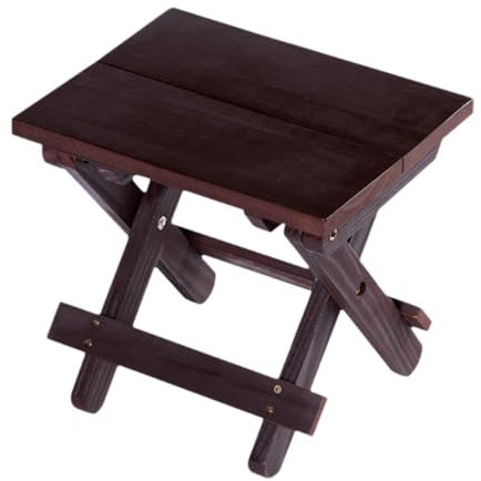 Sgabello Pieghevole da Pesca, in Legno, Poggiapiedi per Esterni, Sedia da Pesca, Sedia da Campeggio per Esterni, per Patio, Barbecue, Escursionismo, C, Rosso Marrone