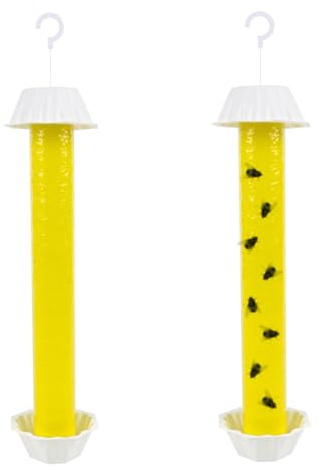 Attrape Mouche Adhésif – Grands Pièges à Mouches Intérieur/Extérieur avec Bandes – Piège A Mouche Interieur Non Toxique pour Cuisine, Jardin, Verger, Moustiques et Mouches de Fruits (2 Jaune)
