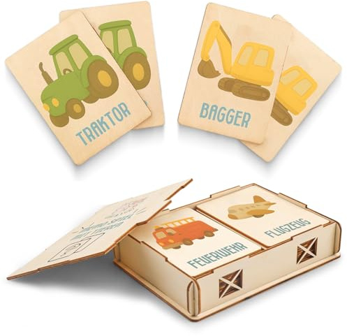 Lilli&Luki® Spielzeug ab 2 Jahre [20 Karten] Montessori | Kinderspielzeug | Logopädie | Lesen Lernen 1. klasse | Geschenk | Lernspiele | Memo | Mädchen | Holzspielzeug | Geschenkideen | Lernspielzeug