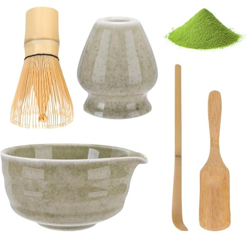 Celvibe Juego de té matcha de 5 piezas con escoba matcha, cuenco Matcha, chasen matcha, cuchara, el mejor regalo para los amantes de la ceremonia matcha (juego 1)