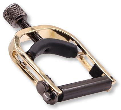 Banjo Capo for 5 String, Mandolin & Ukulele – Handcrafted in USA by Paige | Premium Capo for Banjo, Mandolin & Ukulele (Gold Nickel)