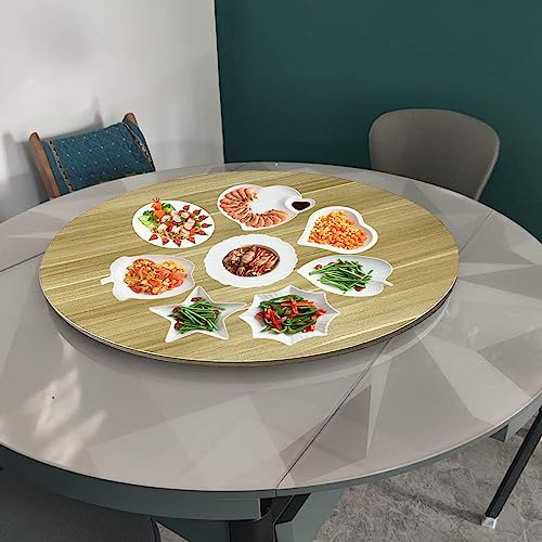 Plateau de service tournant en bois – Plateau rotatif rond pour table de salle à manger, silencieux et facile à partager, 6 couleurs vives, parfait pour les fêtes et les banquets
