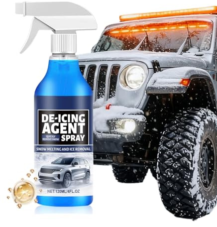 De Icer for Car Windshield | 4fl.oz Glass Cleaner Ice Remover - Antifreeze Ice Spray | for Cleaning Deicing Melting for Automotive Window Mirrors Snow