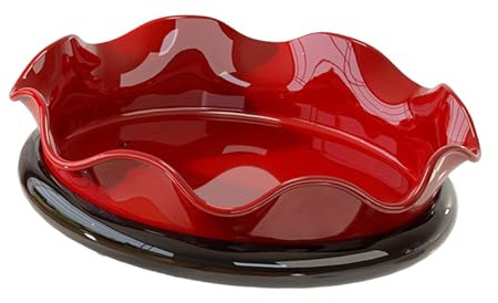 KiBcsLic Rotierende Servierplatte Blume Snackschale mit Drehbasis Große Bonbonschale Aufbewahrung für Trockenobst Und Gemüse Multifunktionaler Obstteller Leich, Rot