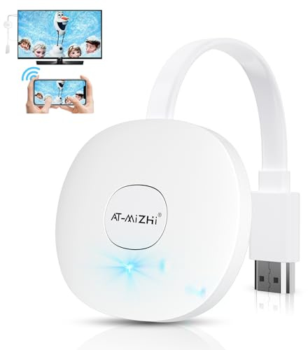 AT-Mizhi Wireless HDMI dongle TV 4K, reproductor multimedia inteligente inalámbrico para streaming, pantalla de transmisión para Miracast/iOS/Mac OS/Airplay/Android/Windows/DLNA, a HDTV, monitor