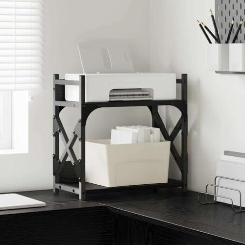Mangloder - Soporte para impresora (aspecto de roble, 40 x 20 x 40 cm, resistente, con espacio de almacenamiento para oficina, mesa de impresora, carro, organización, gestión de cables, para