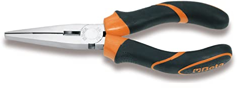 Beta 1162BM 160 - Pinze a becchi piatti lunghissimi diritti zigrinati, cromate, impugnatura bimateriale