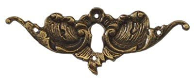 Antikhof Möbelbeschlag Barock Messing gegossen Patiniert,Größe: 3,5 x 9,3 cm,Bestellnummer: KL 35
