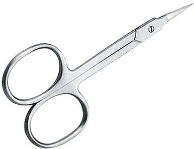 Ciseaux à cuticules à bords incurvés super tranchants en acier argenté