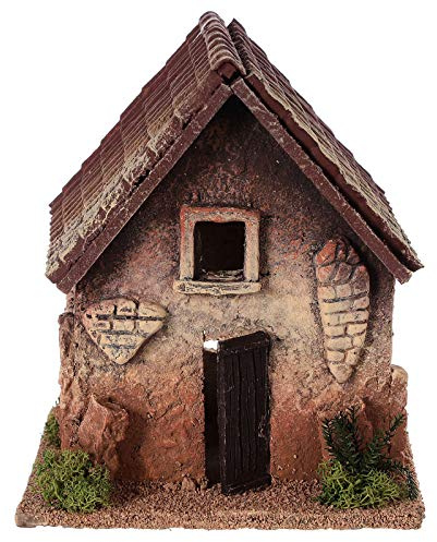 Holyart Ambientazioni, botteghe, case, pozzi: Casetta rurale in sughero 18x15x13 cm presepe