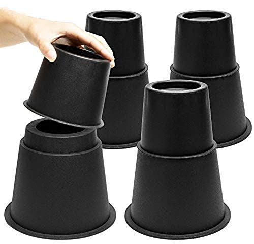 MOVEONSTEP Möbelerhöher höhenverstellbar Betterhöhung Möbelerhöhung 7.5, 13, e 20.5CM Tischerhöher Healthcare Elefantenfuß Bed Riser 8St Füße zur Erhöhung von Betten-Schwarz