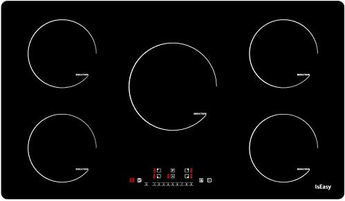 Piano Cottura Induzione, Piano Cottura Incorporato in Vetroceramica Integrato Con Sensore Controllo Touch, Nero (9300W - 5 Fuochi - 90CM)