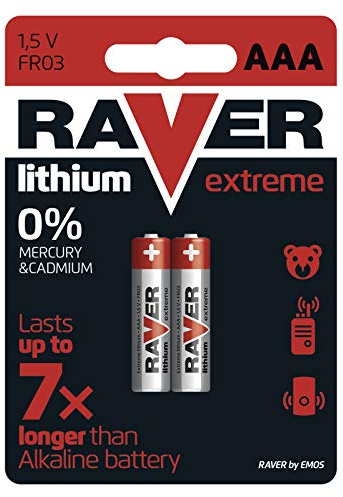 Blister de 2 Pilas de Litio RAVER FR3 (AAA)