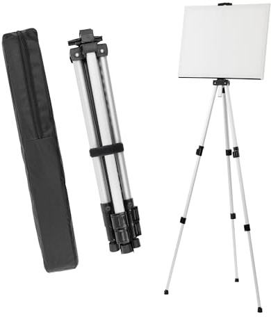 LIVIVO Artist Easel Stand for Painting - 160cm Adjustable Artist Studio Field Easel with Secure Clips, Telescopic Art Easel Stand for Display, Painting, Poster, Picture, Canvas Stand with Carry Bag