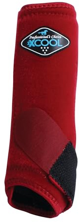Professional's Choice 2XCOOL Sports Medicine Horse Boots | Protective & Breathable Design for Ultimate Comfort, Durability & Cooling in Active Horses | 2 Pack Medium Crimson Red