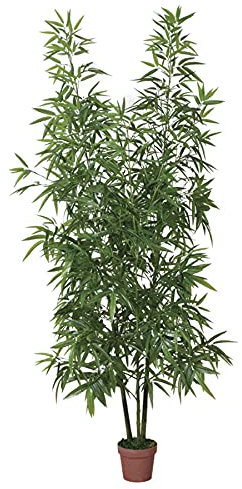 PLANTAWA Planta Bambú Artificial 200 cm Plantas Artificiales Decoración para Interior y Exterior, Planta Artificial con Maceta para hogar Ideal para salón Cocina terraza o jardín