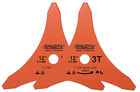 LSHUZIYU, 12, 305x3.5MM-3T, Grosor 3.5mm, Paquete de 2 Piezas, Agujero Centrol 25.4mm con Arandela de 22.23-20-15.88mm, Hoja de Desbrozadora, Hoja Cortadora de Cepillo Para Polvo