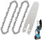 2pcs Cadena de motosierra 2pcs 4 pulgadas Mini cadena de motosierra con 1pcs cadena de motosierra de repuesto. para trabajar la madera recorte de jardín cadena de motosierra (4 pulgadas + barra)