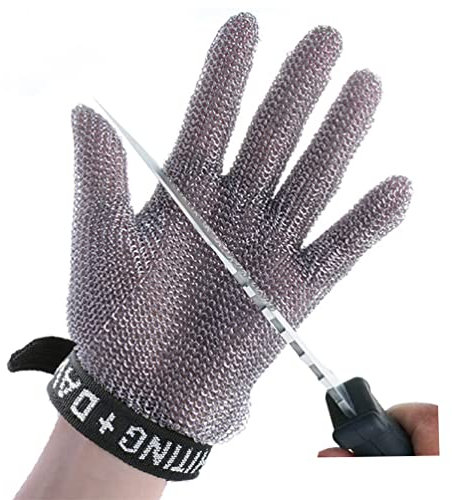 Schnittfeste Handschuhe Schnittfeste Handschuhe Aus Edelstahl, Küchen-Restaurant-Koch-Sicherheits-Arbeitshandschuhe, Schnittfeste Kettenhandschuhe (Size : 1pcs/XL)