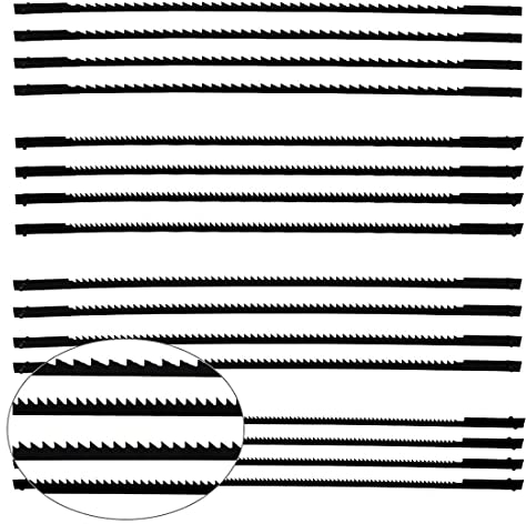 16 Pièces Mini lame de scie professionnelle Ensemble de Lames de Scie à Chantourner à 10/14/18/24 Dents Lames de Scie à Chantourner pour Scier le Bois le Plastique la Mousse les Métaux Tendres