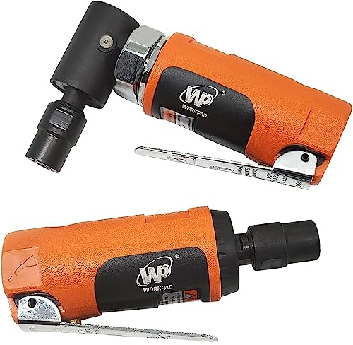 WP WORKPAD Air Die Grinder Set, Straight/Angled Air Die Grinder Kit with 1/4 and 1/8 inch Collets, Pneumatic Tools 2PCS