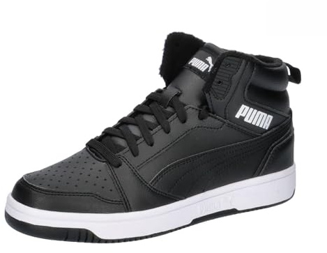 PUMA Unisex Kinder Rebound V6 Mid Wtr Jr Sneaker, Shadow Gray Puma Black Puma White, 35.5 EU