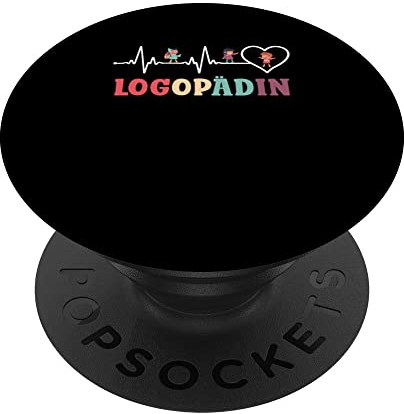Logopädin EKG Herzfrequenz Logopädie Beruf Ausbildung PopSockets mit austauschbarem PopGrip