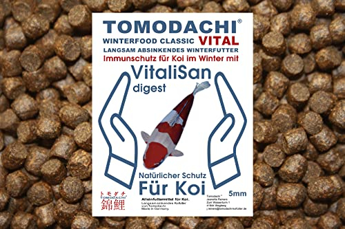 Winterfutter Koi Sinkfutter Gesundheitsfutter für Koi antibakterielles Koifutter mit Monoglyceriden Energiefutter für Koi im Winter 5mm 1kg