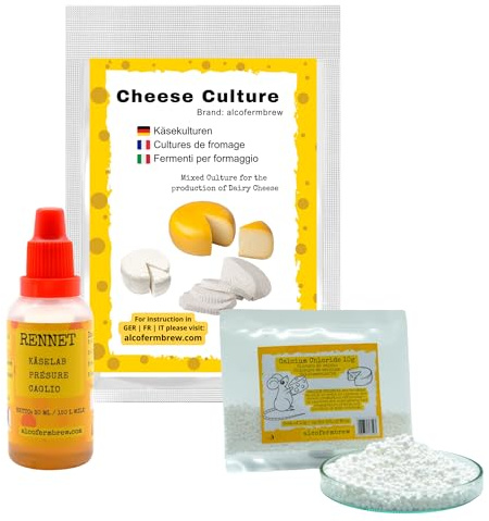 Cheese Culture + Liquid Rennet + Calcium Chloride - Set for Soft and Hard Cheese