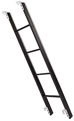 Teleskopleiter Leiter Aluleiter Treppenleiter Etagenbettleitern mit Haken, Verstellbare Sicherheits-RV-Leiter für Wohnmobil Camper Reisen, Metall-Loft Stufenleitern für Erwachsene Kinder ( Color : Bla