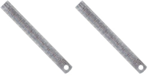Lineal aus flexiblem Stahl, doppelseitig, 0,5 mm, L : 13 mm, L : 10 cm (Packung mit 2)