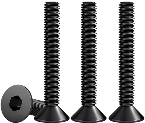 Drenky 25 Stück Senkkopfschrauben Schwarz Edelstahl V2A VA A2 Senkkopf Schrauben M6 X 40mm DIN 7991 / ISO 10642 Gewindeschrauben Rostfrei Steckdosen Schrauben Metrisches Regelgewinde