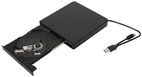 ciciglow Externes DVD-Laufwerk, USB 3.0 Typ C Optisches Laufwerk Tragbarer CD-Player DVD-Brenner für Laptop-Desktop-PC Netbook für für OS X für Linux