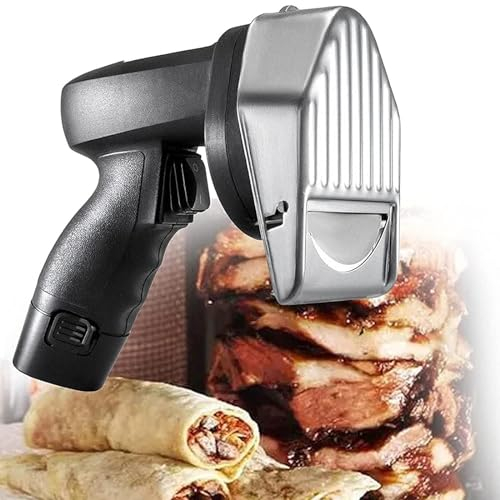 Weyot Cuchillo eléctrico Doner Kebab Cortador de Kebab inalámbrico Comercial Cortador de Carne Cortador de Kebab Turco de Mano de Acero Inoxidable Cortador Profesional con Cuchillas para Cortar