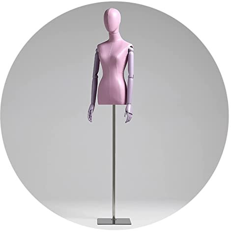 Weiblicher Mannequin-Torso-Körper, höhenverstellbare Schneiderpuppe mit Holzarmen, Schneiderbüste für realistische Kleidungsdarstellung, PU-Abdeckung aus Metall, 6 Farben