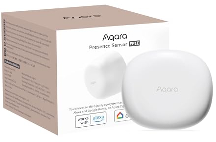 Aqara Zigbee Presence Sensor FP1E with Matter, REQUIRES Aqara Zigbee 3.0 HUB, mmWave Radar Wired Motion Sensor, AI Spatial Learning, Supports HomeKit, Alexa, Google Home, SmartThings