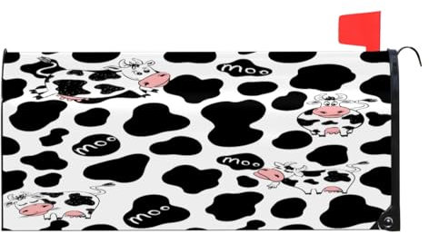 Mintoprints Copertura per cassetta delle lettere con stampa mucca copertina magnetica per cassetta delle lettere posta decorazione per giardino cortile dimensioni standard 45 cm x 53 cm