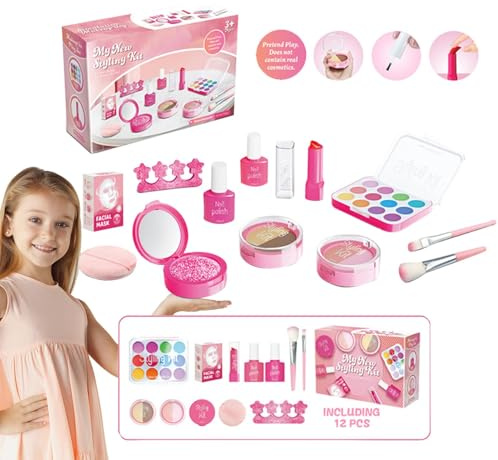 Kinder Schminke Für Mädchen | Schminke Sets Für Kinder Zum Vortäuschen Für Mädchen | Schminke Für Kinder Im Alter Von 3–5 Jahren | Make Up Set Spielzeug Geschenke Für Weihnachten Geburtstagsgeschenk