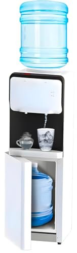 Avilia Distributore d'Acqua con Compressore e Mobiletto 505W - Serbatoio in Acciaio Inox da 1,1L per Acqua Calda e 2,8L per Acqua Fredda - Evaporatore Refrigerante e in Rame Ecologico R600a