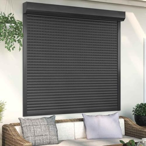 FSJIELW Home & Garden - Tapparella avvolgibile in alluminio, 160 x 150 cm, colore: antracite