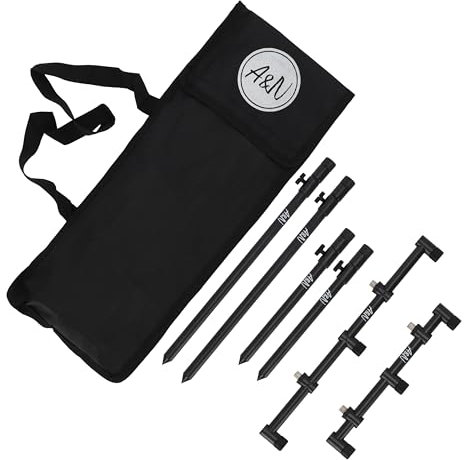 A&N Rutenhalter Rutenauflage Angeln 4X Bankstick 20-50cm + 2X Buzzerbar 20/30cm
