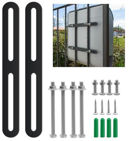 WYYFXY® 2 pezzi per cassetta delle lettere, fissaggio a doppia asta, accessori per recinzione, 215 × 24 mm, in acciaio inox, connettore piatto per cassetta delle lettere, set di montaggio