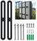 WYYFXY® Lot de 2 fixations pour boîte aux lettres - Accessoires de clôture à double fil - 215 × 24 mm - Connecteur plat en acier inoxydable pour boîte aux lettres de clôture - Kit de montage de