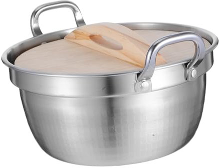 Cabilock Olla De Fideos Coreanos Acero Inoxidable Versátil Para Sopas y Guisos Agarre Cómodo Tapa Incluida