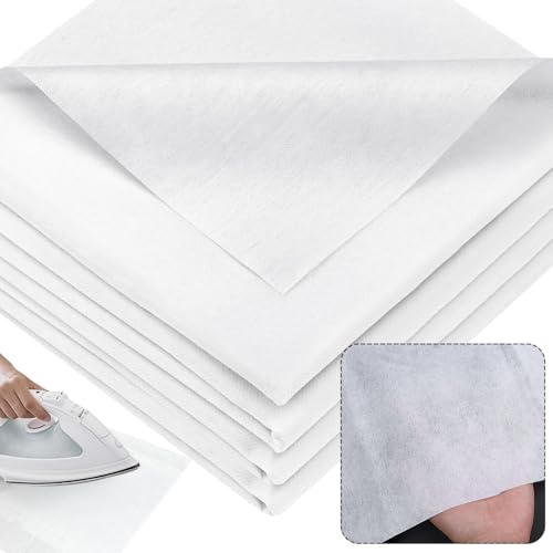 KOVSGQ Strykfleece strykinlägg för förstärkning, 5 x 1 m, strykflies för tyg, strykbart fleecetyg, inläggstyg, vit 55 g/m² fleece för strykning för strykveck, syhantverk, förstärkta kläder