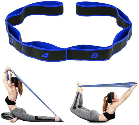 Sangle de Yoga, Band D'étirement de Yoga avec 10 Boucles, Band Elastique Sport, Yoga Stretch Bandes, Jambes Ceinture D'étirement des Ligaments, Sangle de Yoga Elastique pour Yoga, Fitness, Pilates