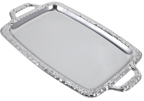 GLEAVI Bandeja Vintage de Metal para Servir Vajilla Cerámica y Pan en Comedor o Sala de Estar Diseño Retro y Estilo Europeo