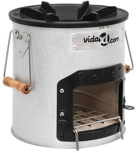 Forno da campeggio in acciaio, 45 x 25 x 26 cm, per esterni e giardino, portatile e durevole, ideale per campeggio, barbecue e caminetti