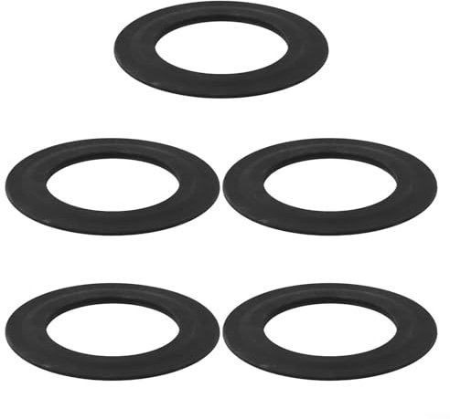 WC-Spülventil, Gummidichtung für Siamp für Optima 49 50, Ersatz-Silikon-Unterlegscheibe, schwarz, Durchmesser 7,1 cm, Kompressionsanschluss, Schwimmerventil, kompatible Ablaufventildichtung (5 Stück)