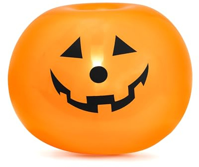 LED Luftballon Kürbisse 25cm 5er Set - Leuchtende Kürbis Latexballons - Dekoballons für Halloween Herbstparty Kindergeburtstag - Partydeko Orange Schwarz